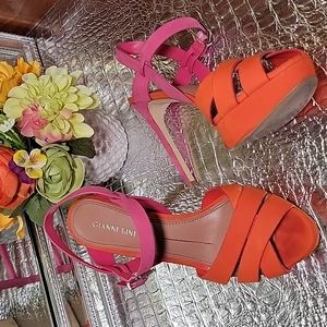 🧡💕EUC!!! | Gianni Bini | Jovannaa | Orange & Pink | Platform Heels | Size 8M
